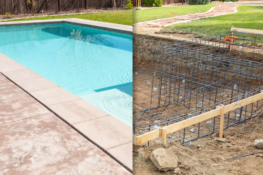 before and after pictures of pool construction process parsippany nj